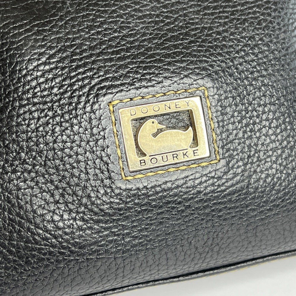Dooney & Bourke Dillen Crossbody Satchel Hand Bag Pebbled Black Brown Leather - Picture 8 of 16